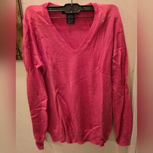 Kirkland Signature Women's Pink V-Neck Sweater M NWOT